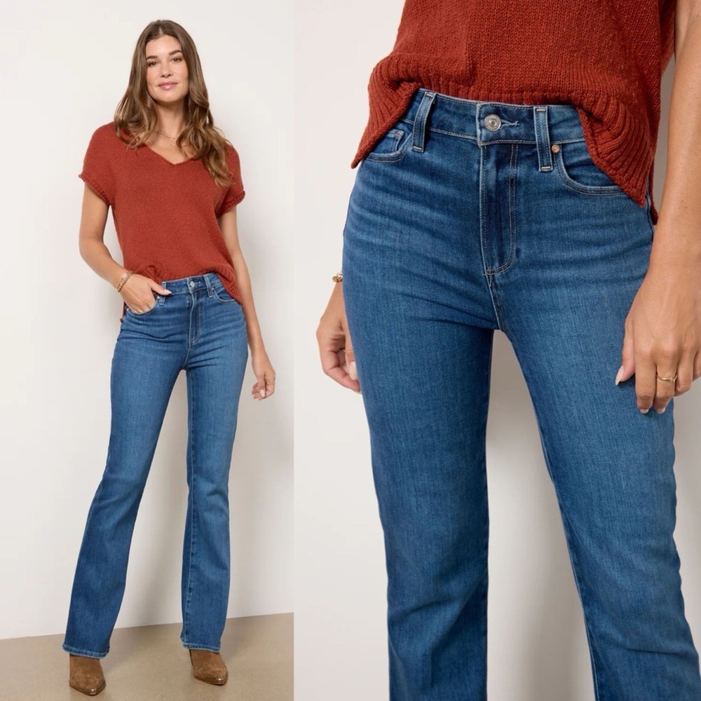 PAIGE Laurel Canyon High Rise Bootcut Jean Acapella Wash 32” Size 25